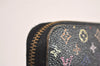 Auth Louis Vuitton Monogram Multicolor Zippy Wallet Purse Black M60243 LV 3824J