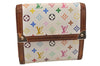 Louis Vuitton Monogram Multicolor Porte Monnaie Billet Cartes Credit White 3826J