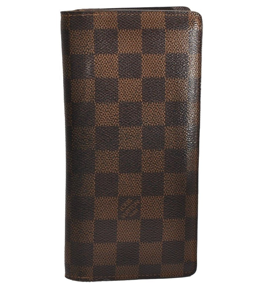 Authentic Louis Vuitton Damier Portefeuille Brazza Long Wallet N60017 LV 3827J