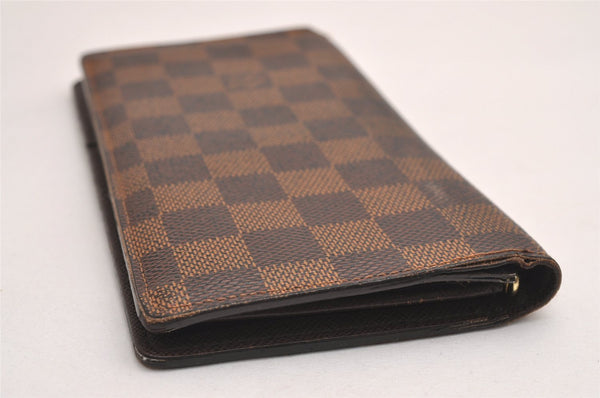 Authentic Louis Vuitton Damier Portefeuille Brazza Long Wallet N60017 LV 3827J