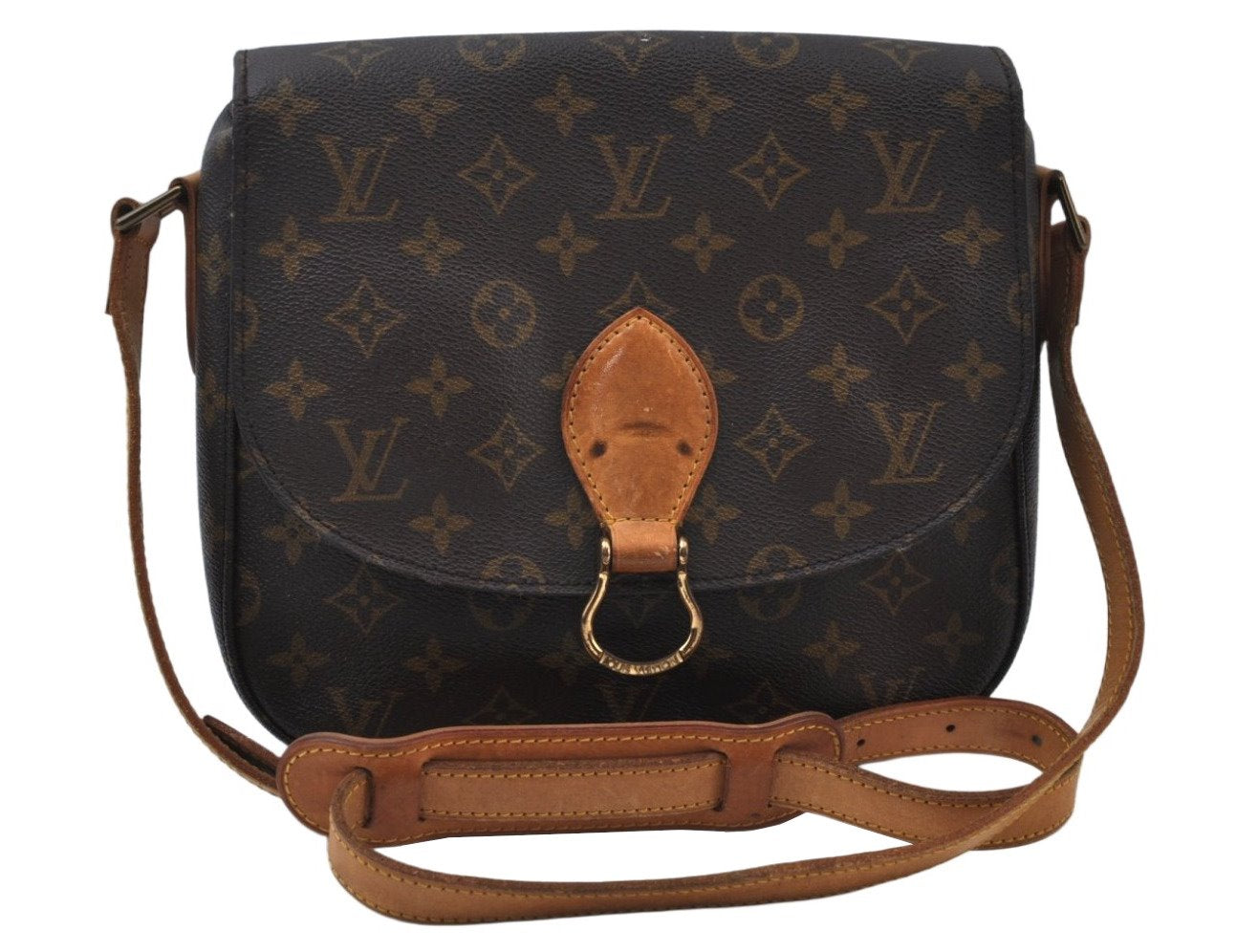 Authentic Louis Vuitton Monogram Saint Cloud GM M51242 Shoulder Cross Bag 3828H