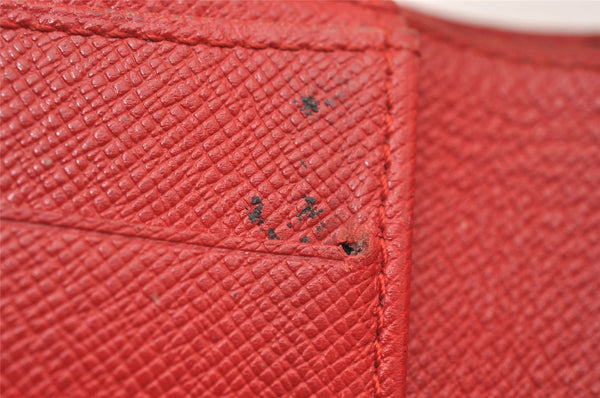 Authentic Louis Vuitton Epi Porte Billets Compact Wallet Red M63557 LV 3830J