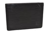 Auth Louis Vuitton Epi Porte 2 Cartes Vertical Card Pass Case M63202 Black 3831J