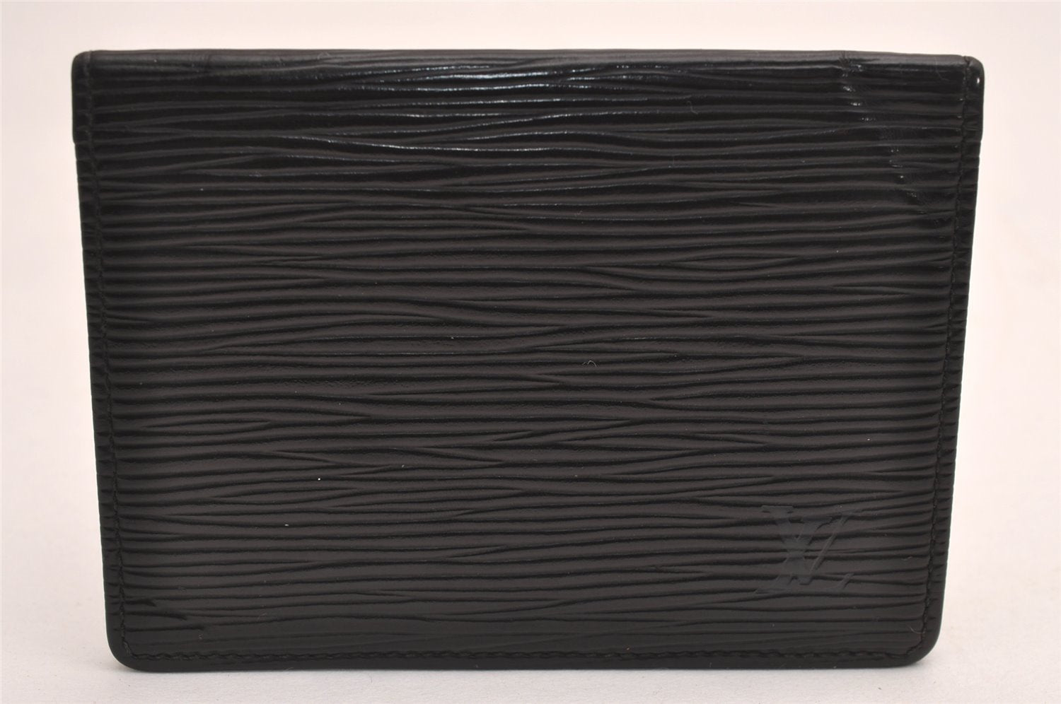 Auth Louis Vuitton Epi Porte 2 Cartes Vertical Card Pass Case M63202 Black 3831J