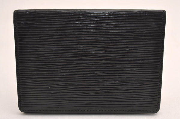 Auth Louis Vuitton Epi Porte 2 Cartes Vertical Card Pass Case M63202 Black 3831J