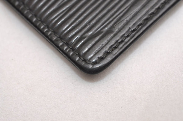 Auth Louis Vuitton Epi Porte 2 Cartes Vertical Card Pass Case M63202 Black 3831J