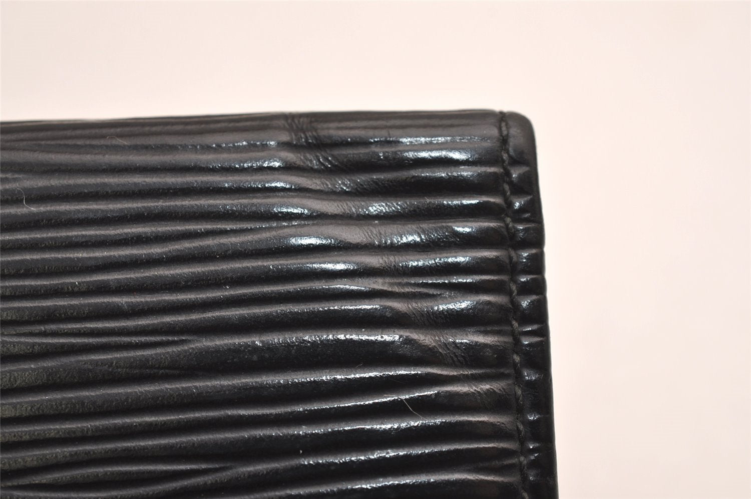 Auth Louis Vuitton Epi Porte 2 Cartes Vertical Card Pass Case M63202 Black 3831J