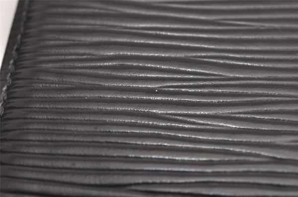 Auth Louis Vuitton Epi Porte 2 Cartes Vertical Card Pass Case M63202 Black 3831J