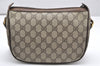 Authentic GUCCI Web Sherry Line Shoulder Cross Bag GG PVC Leather Brown 3831K