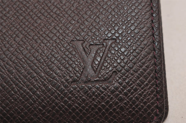 Auth Louis Vuitton Taiga Porte Valeurs Cartes Credit Wallet M30398 Brown 3832J