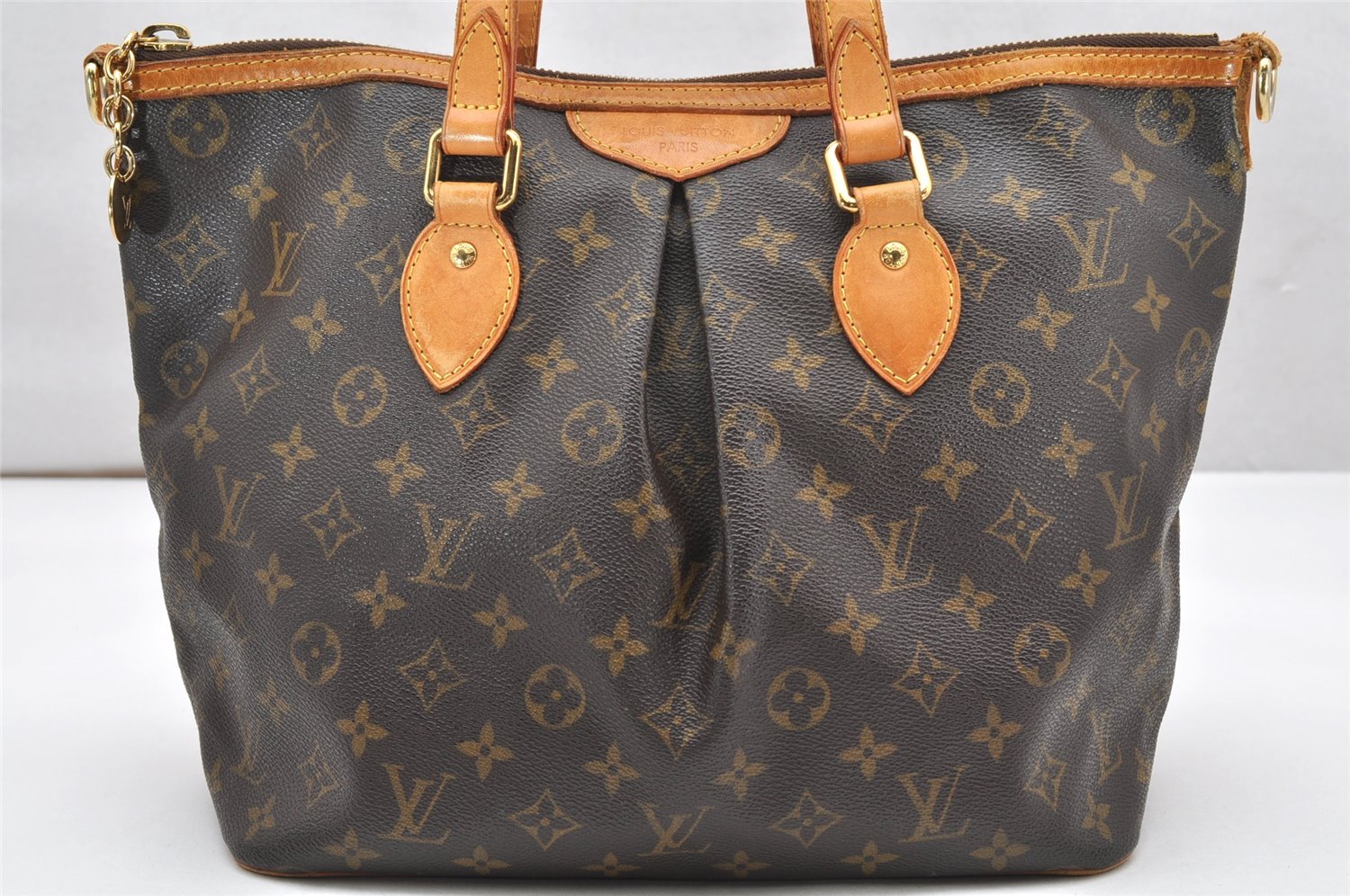 Authentic Louis Vuitton Monogram Palermo PM Shoulder Tote Bag M40145 LV 3832K