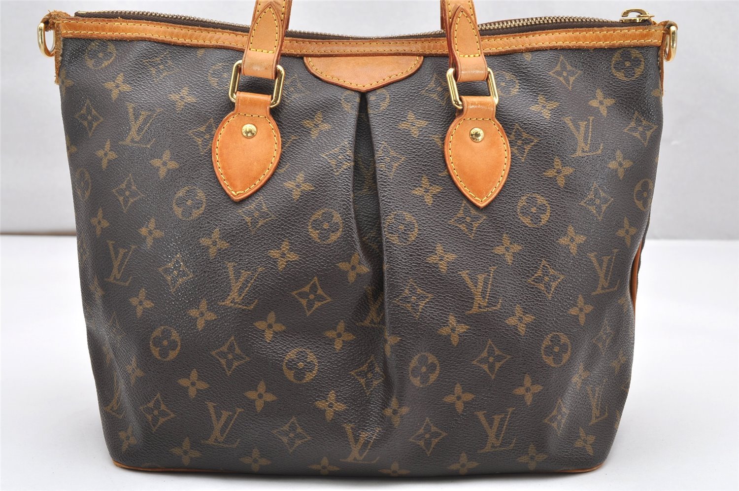Authentic Louis Vuitton Monogram Palermo PM Shoulder Tote Bag M40145 LV 3832K