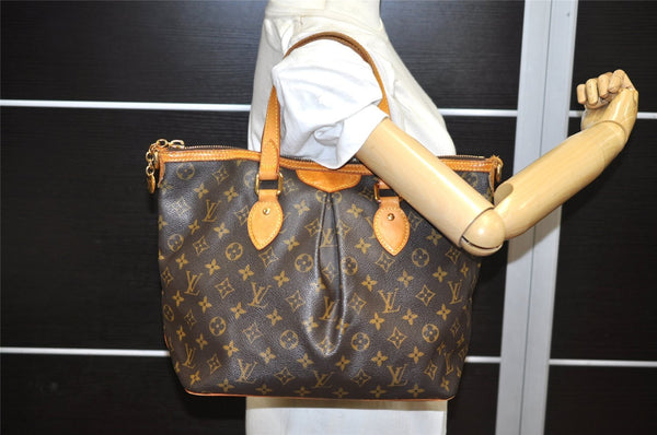 Authentic Louis Vuitton Monogram Palermo PM Shoulder Tote Bag M40145 LV 3832K