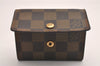 Authentic Louis Vuitton Damier Porte Monnaie Plat Coin Purse N61930 Junk 3834J