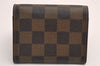 Authentic Louis Vuitton Damier Porte Monnaie Plat Coin Purse N61930 Junk 3834J