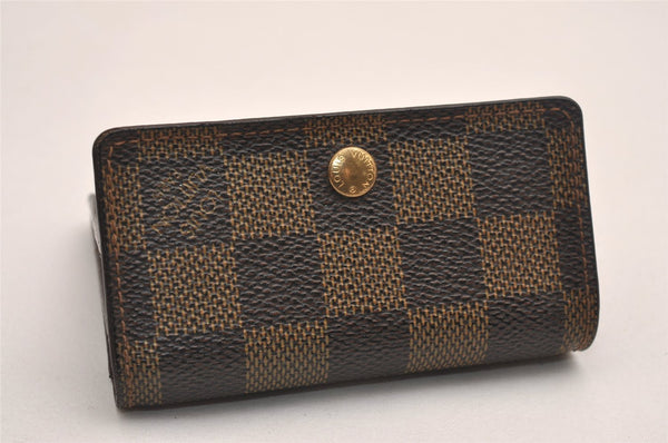 Authentic Louis Vuitton Damier Porte Monnaie Plat Coin Purse N61930 Junk 3834J