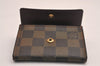 Authentic Louis Vuitton Damier Porte Monnaie Plat Coin Purse N61930 Junk 3834J