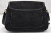 Authentic GUCCI Shoulder Hand Bag Purse Suede Leather Navy Blue 3834K