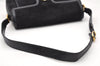 Authentic GUCCI Shoulder Hand Bag Purse Suede Leather Navy Blue 3834K