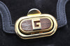 Authentic GUCCI Shoulder Hand Bag Purse Suede Leather Navy Blue 3834K