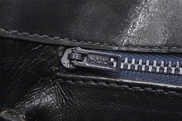 Authentic GUCCI Shoulder Hand Bag Purse Suede Leather Navy Blue 3834K
