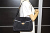 Authentic GUCCI Shoulder Hand Bag Purse Suede Leather Navy Blue 3834K