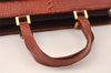 Authentic YVES SAINT LAURENT Vintage Shoulder Hand Bag Leather Brown 3835K