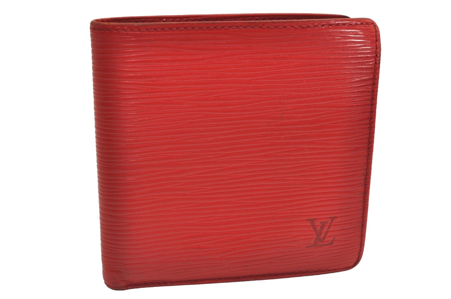 Auth Louis Vuitton Epi Porte Billet Carte Credit Monnaie Wallet M6354E Red 3836J