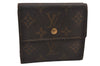 Authentic Louis Vuitton Monogram M61652 Porte Monnaie Billet Carte Credit 3837J