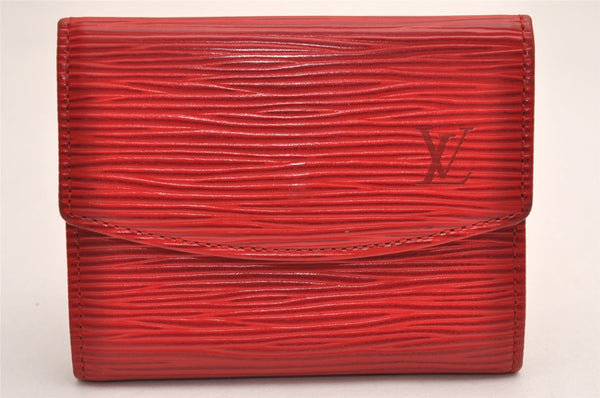 Authentic Louis Vuitton Epi Porte Monnaie Simple Coin Purse Red M63417 LV 3838J