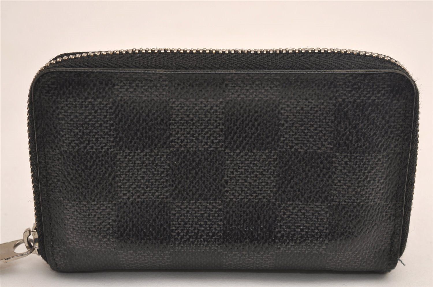 Authentic Louis Vuitton Damier Graphite Zippy Coin Purse Wallet N63076 LV 3839J