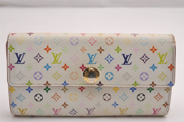 Auth Louis Vuitton Monogram Multicolor Portefeuille Sarah Wallet M93532 LV 3840J