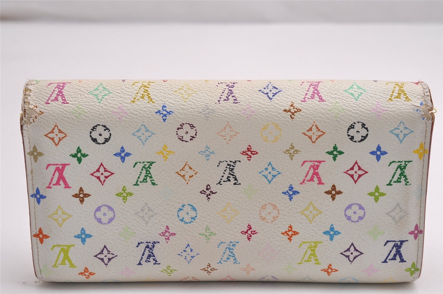 Auth Louis Vuitton Monogram Multicolor Portefeuille Sarah Wallet M93532 LV 3840J