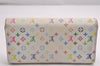 Auth Louis Vuitton Monogram Multicolor Portefeuille Sarah Wallet M93532 LV 3840J