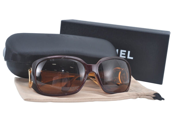 Authentic CHANEL Sunglasses CC Logos CoCo Mark Plastic 6014 Brown Box 3840K