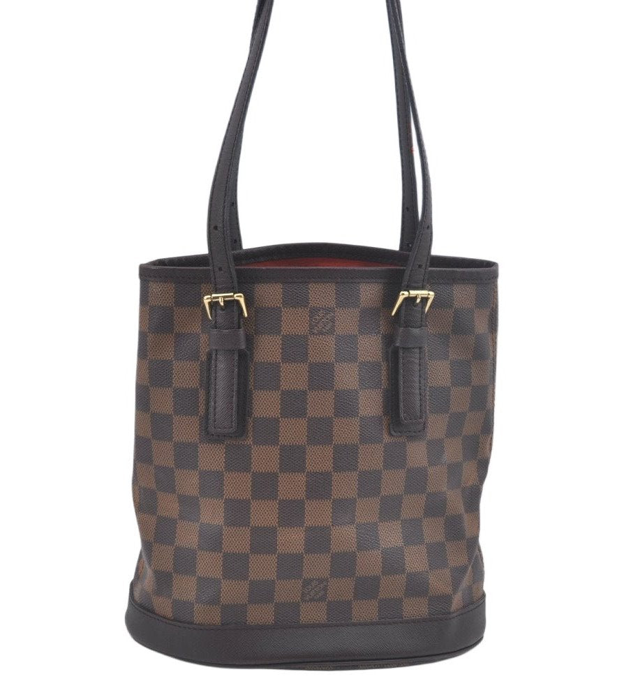 Authentic Louis Vuitton Damier Marais Bucket Shoulder Tote Bag N42240 LV 3841I