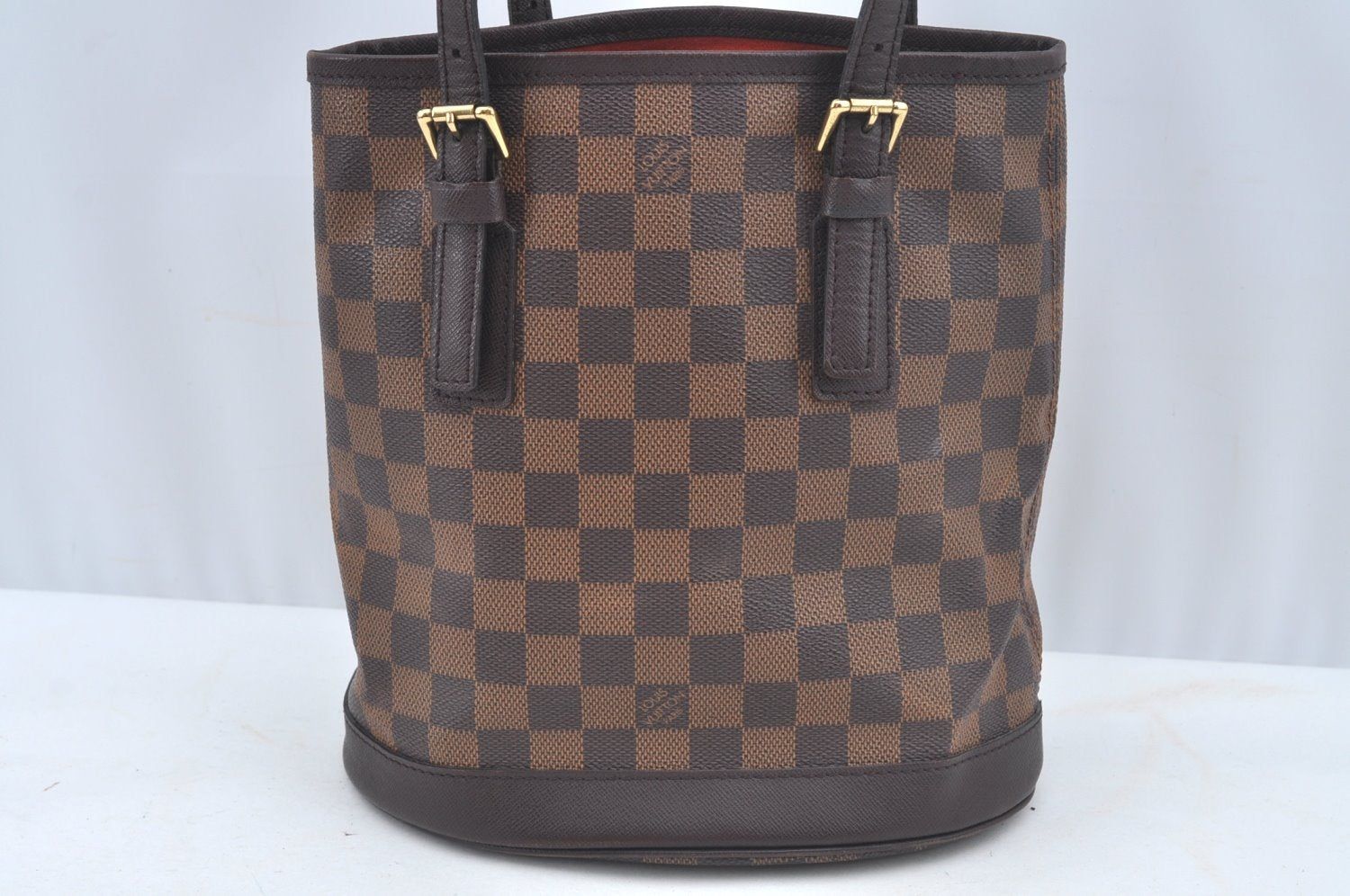 Authentic Louis Vuitton Damier Marais Bucket Shoulder Tote Bag N42240 LV 3841I