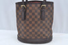 Authentic Louis Vuitton Damier Marais Bucket Shoulder Tote Bag N42240 LV 3841I