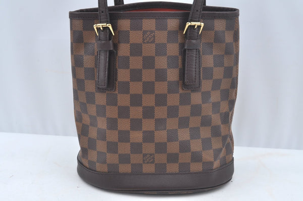 Authentic Louis Vuitton Damier Marais Bucket Shoulder Tote Bag N42240 LV 3841I