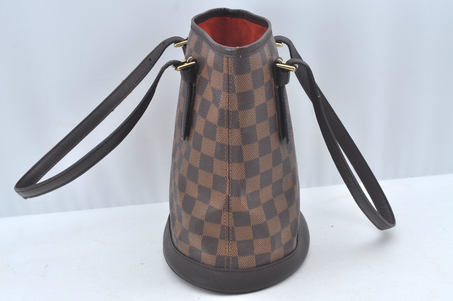Authentic Louis Vuitton Damier Marais Bucket Shoulder Tote Bag N42240 LV 3841I