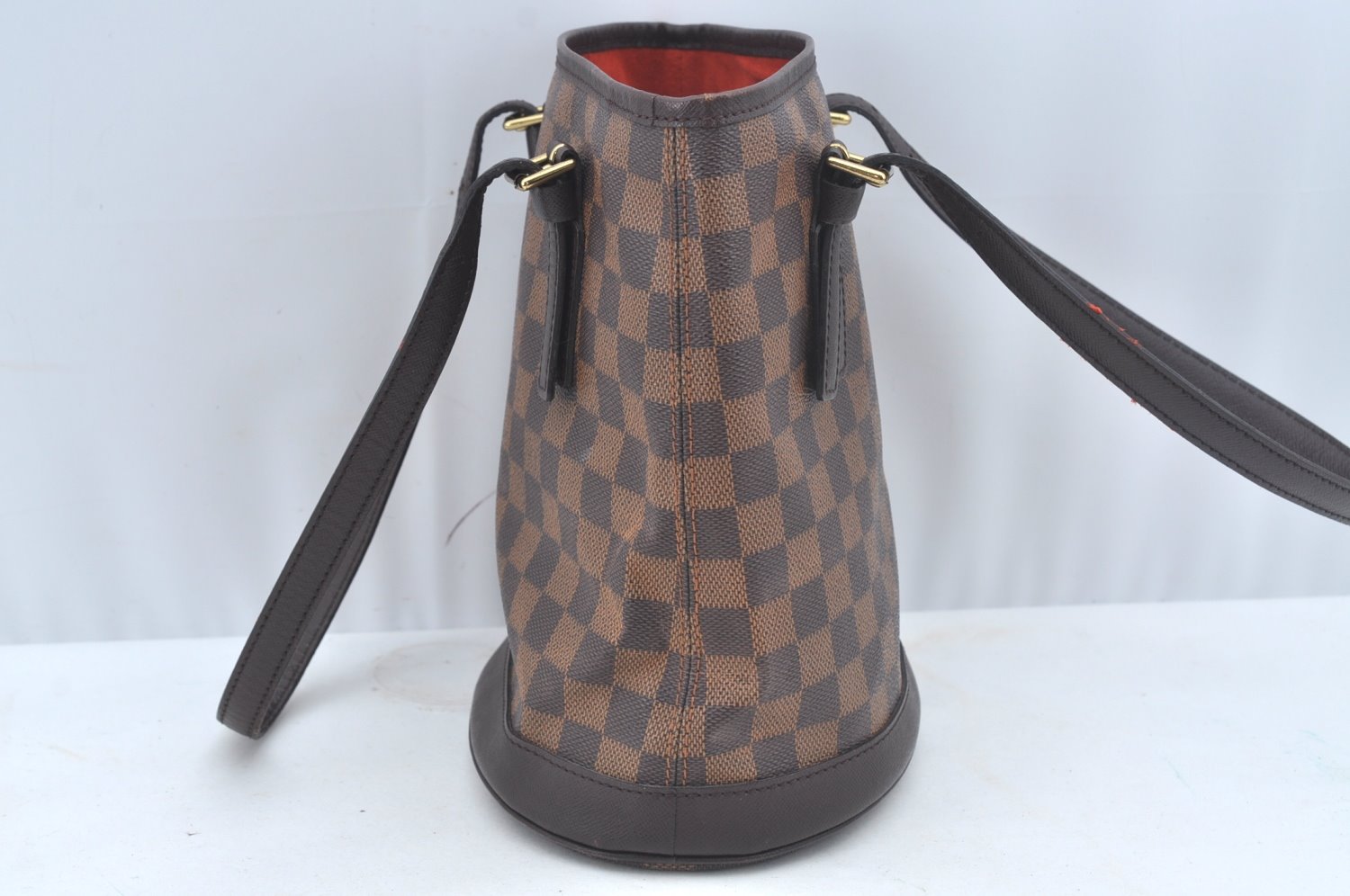 Authentic Louis Vuitton Damier Marais Bucket Shoulder Tote Bag N42240 LV 3841I