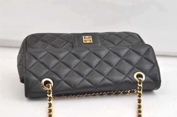 Authentic GIVENCHY Quilting Leather Chain Shoulder Hand Bag Black 3841K