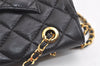 Authentic GIVENCHY Quilting Leather Chain Shoulder Hand Bag Black 3841K