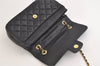 Authentic GIVENCHY Quilting Leather Chain Shoulder Hand Bag Black 3841K