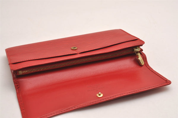 Auth Louis Vuitton Epi Pochette Porte Monnaie Credit Wallet Red M6357E LV 3842J