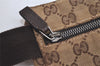 Authentic GUCCI Vintage Waist Body Bag Purse Canvas Leather 28566 Brown 3842K