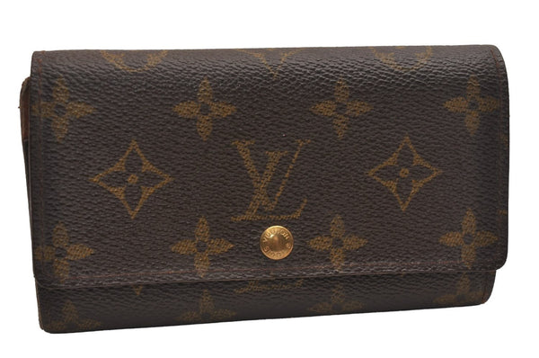 Auth Louis Vuitton Monogram Porte Monnaie Zip Bifold Wallet M61735 Junk 3843J