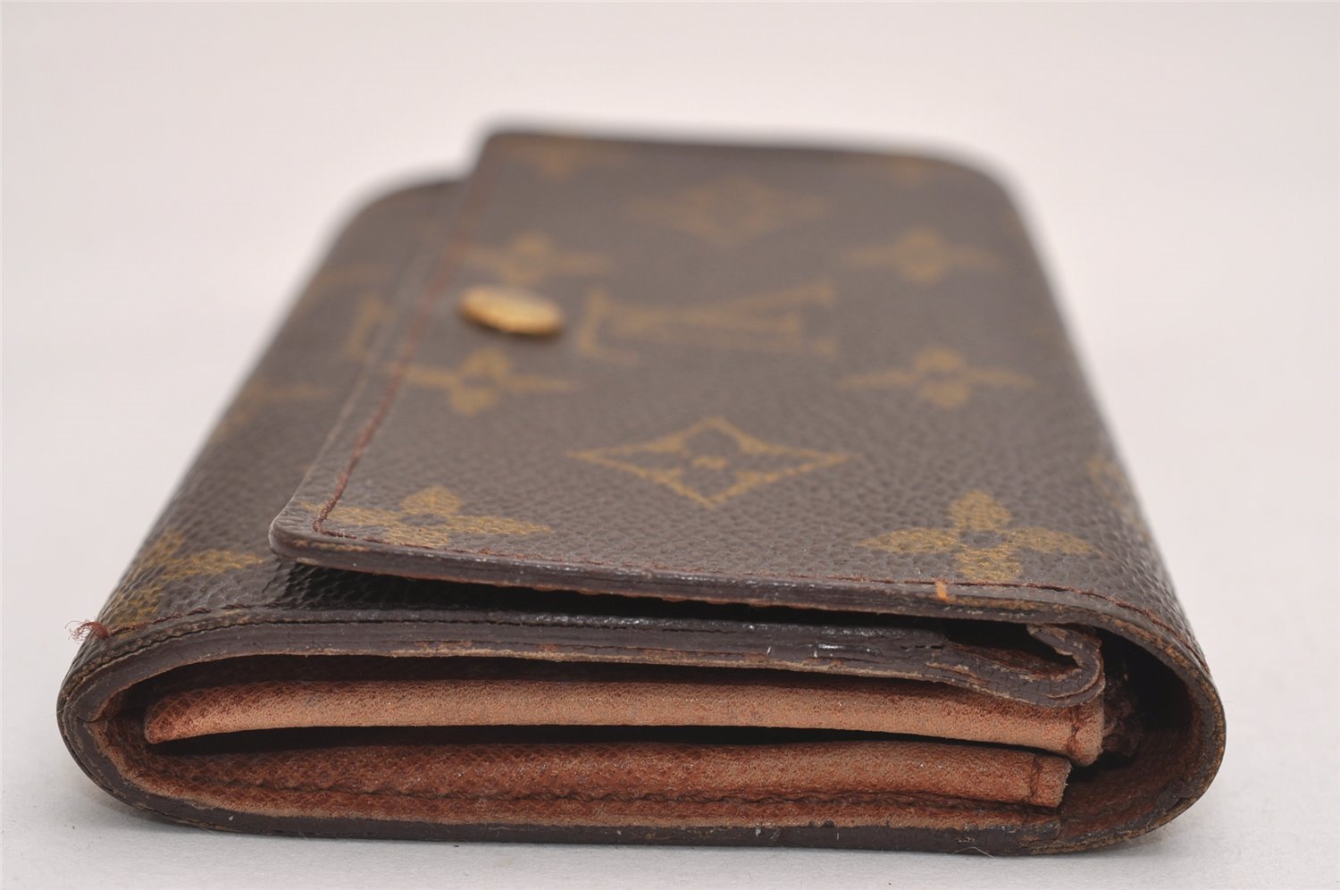 Auth Louis Vuitton Monogram Porte Monnaie Zip Bifold Wallet M61735 Junk 3843J