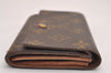 Auth Louis Vuitton Monogram Porte Monnaie Zip Bifold Wallet M61735 Junk 3843J