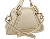 Authentic Chloe Paraty Medium 2Way Shoulder Hand Bag Leather White 3844K